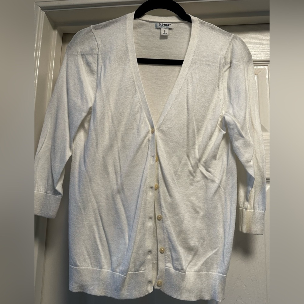 Old Navy 3/4 sleeve light cardigan in white